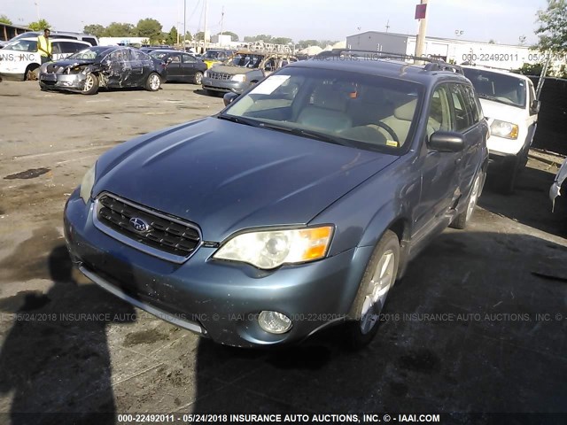 4S4BP61C266309910 - 2006 SUBARU LEGACY OUTBACK 2.5I BLUE photo 2