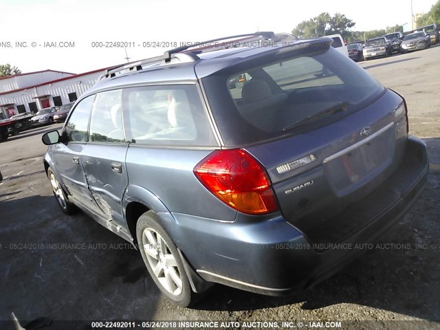 4S4BP61C266309910 - 2006 SUBARU LEGACY OUTBACK 2.5I BLUE photo 3