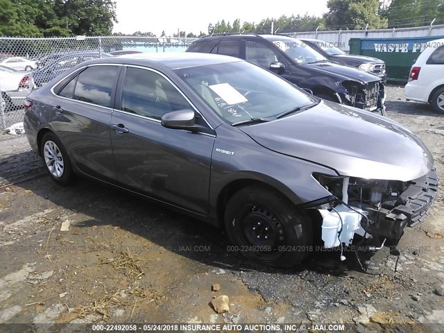 4T1BD1FKXFU145894 - 2015 TOYOTA CAMRY HYBRID/LE/XLE/SE GRAY photo 1