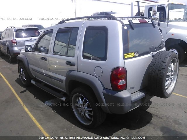 1J4GK48K72W164460 - 2002 JEEP LIBERTY SPORT 银色 照片 3