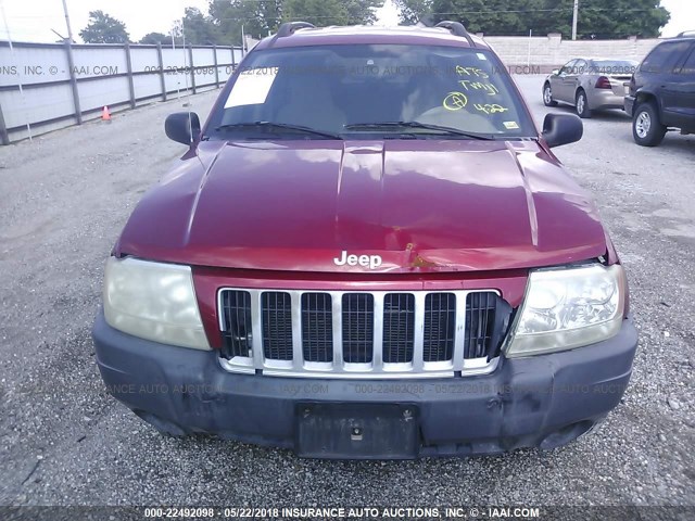 1J4GX48S34C277103 - 2004 JEEP GRAND CHEROKEE LAREDO/COLUMBIA/FREEDOM RED photo 6