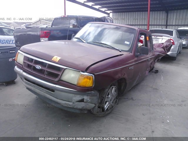 1FTCR14U7PPA20429 - 1993 FORD RANGER SUPER CAB RED photo 2