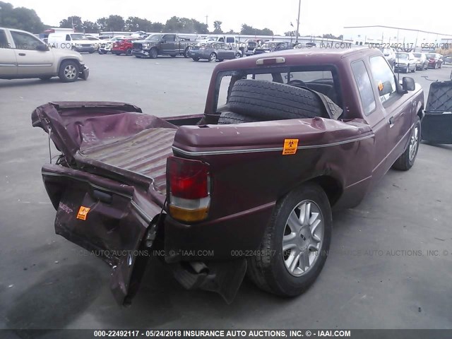 1FTCR14U7PPA20429 - 1993 FORD RANGER SUPER CAB RED photo 4