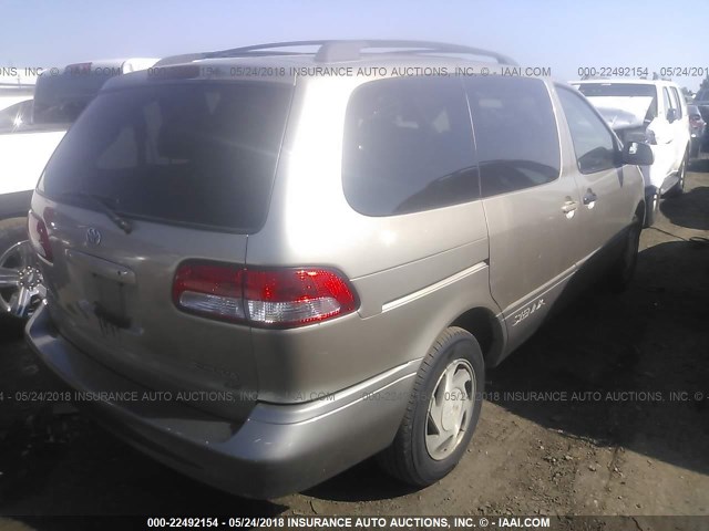 4T3ZF13C82U428656 - 2002 TOYOTA SIENNA LE/XLE TAN photo 4