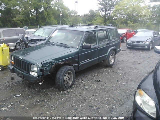 1J4FF68S6XL563459 - 1999 JEEP CHEROKEE SPORT/CLASSIC მწვანე ფოტო 2