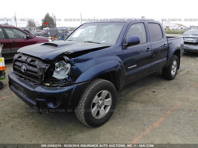 5TELU42N97Z381925 - 2007 TOYOTA TACOMA DOUBLE CAB BLUE photo 2