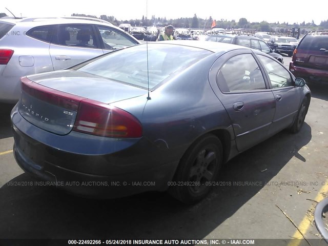 2B3HD56M42H211572 - 2002 DODGE INTREPID ES BLUE photo 4