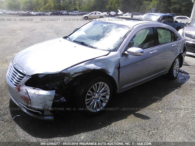 1C3CCBCG0DN570991 - 2013 CHRYSLER 200 LIMITED SILVER photo 2