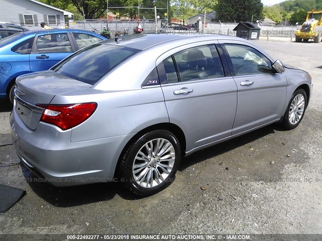 1C3CCBCG0DN570991 - 2013 CHRYSLER 200 LIMITED SILVER photo 4