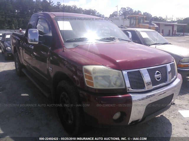 1N6AA06B54N523689 - 2004 NISSAN TITAN XE/SE/LE RED photo 1