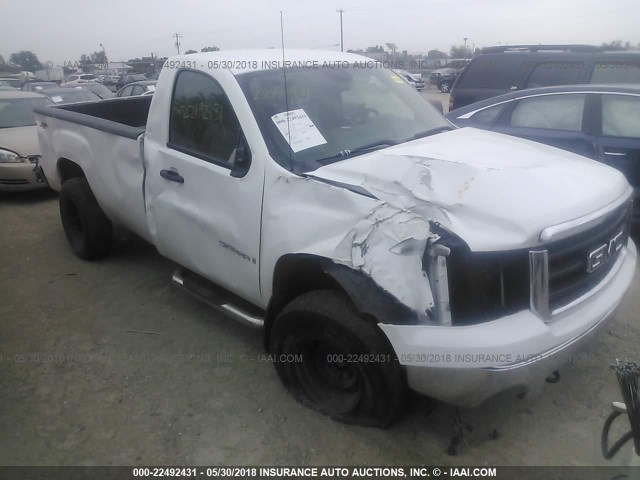 1GTEK14C18Z246802 - 2008 GMC SIERRA K1500 WHITE photo 1