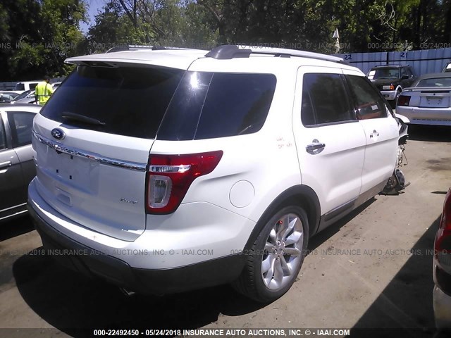 1FM5K8F88DGB15420 - 2013 FORD EXPLORER LIMITED 白色 照片 4