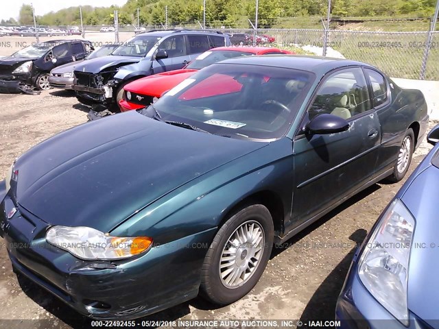 2G1WW12E2Y9346438 - 2000 CHEVROLET MONTE CARLO LS GREEN photo 2