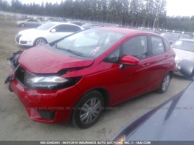 3HGGK5H5XGM701174 - 2016 HONDA FIT LX RED photo 2