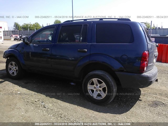 1D4HB38N46F121783 - 2006 DODGE DURANGO SXT BLUE photo 3