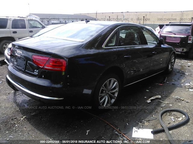 WAURVAFD4CN023021 - 2012 AUDI A8 L QUATTRO BLACK photo 4