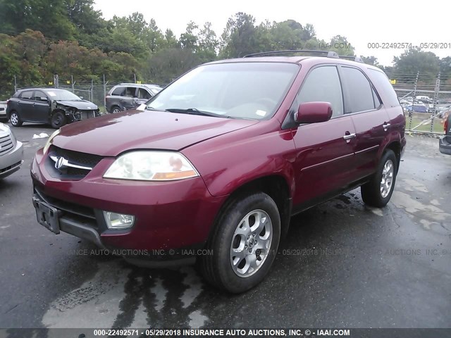 2HNYD18612H533733 - 2002 ACURA MDX TOURING RED photo 2