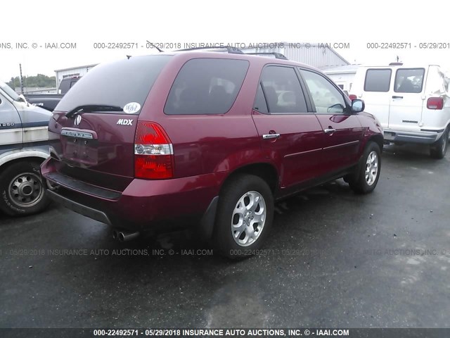 2HNYD18612H533733 - 2002 ACURA MDX TOURING RED photo 4