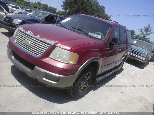 1FMRU17W63LA00126 - 2003 FORD EXPEDITION EDDIE BAUER RED photo 2