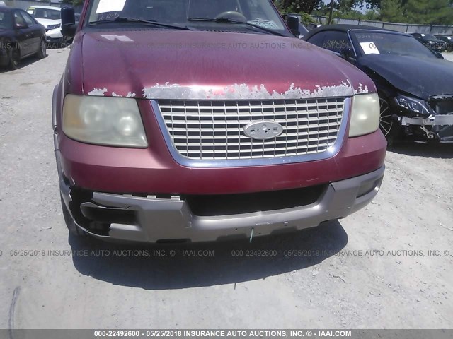 1FMRU17W63LA00126 - 2003 FORD EXPEDITION EDDIE BAUER RED photo 6