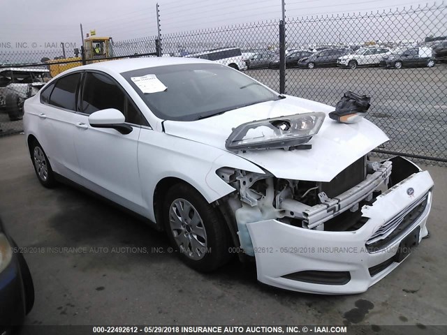 3FA6P0G70DR257096 - 2013 FORD FUSION S WHITE photo 1