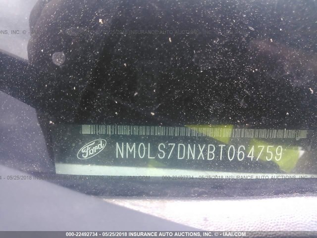 NM0LS7DNXBT064759 - 2011 FORD TRANSIT CONNECT XLT WHITE photo 9