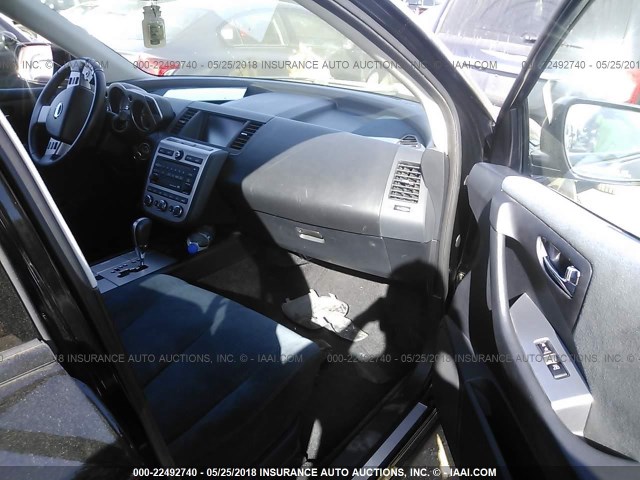 JN8AZ08W37W624163 - 2007 NISSAN MURANO SL/SE/S BLACK photo 5