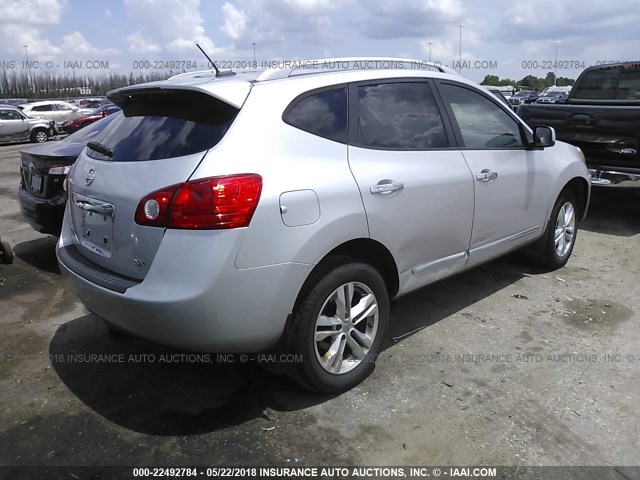 JN8AS5MT1CW601651 - 2012 NISSAN ROGUE S/SV SILVER photo 4