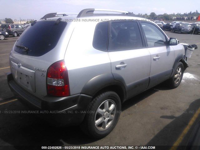 KM8JN72DX5U150353 - 2005 HYUNDAI TUCSON GLS/LX SILVER photo 4