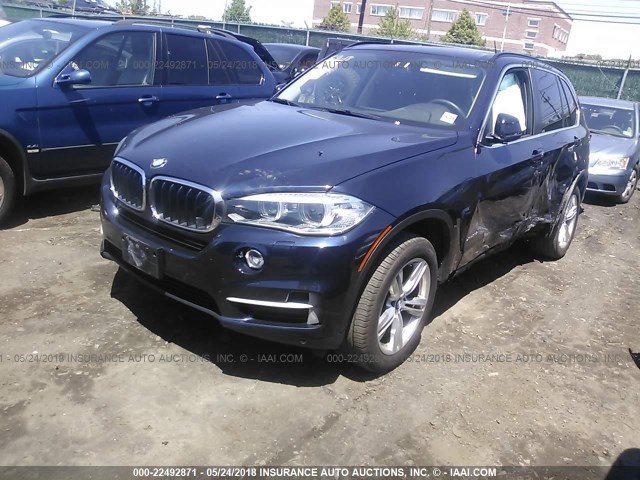 5UXKR0C5XE0K48624 - 2014 BMW X5 XDRIVE35I BLUE photo 2