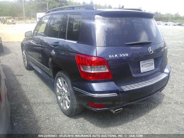 WDCGG8HB9AF459325 - 2010 MERCEDES-BENZ GLK 350 4MATIC BLUE photo 3