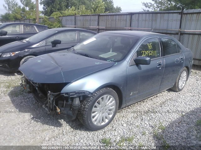 3FADP0L35CR236382 - 2012 FORD FUSION HYBRID BLUE photo 2