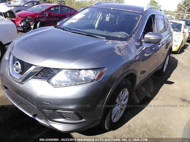 5N1AT2MV8FC926484 - 2015 NISSAN ROGUE S/SL/SV GRAY photo 2