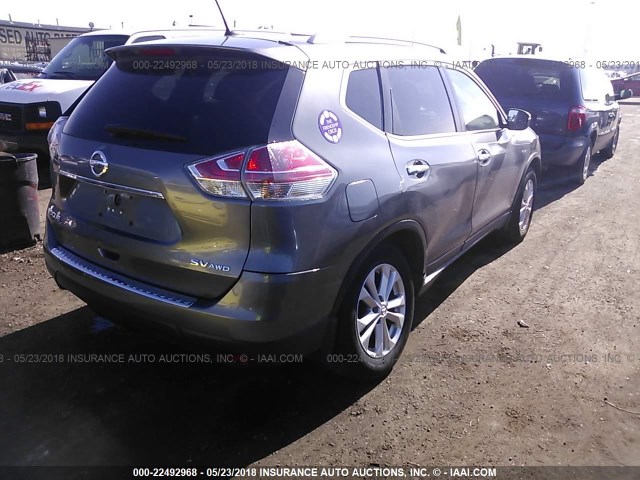 5N1AT2MV8FC926484 - 2015 NISSAN ROGUE S/SL/SV GRAY photo 4