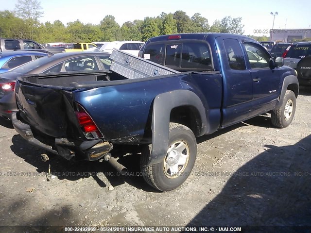 5TEUX42N85Z005399 - 2005 TOYOTA TACOMA ACCESS CAB Կապույտ լուսանկար 4