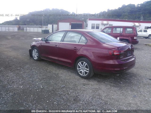 3VW2B7AJ0HM264456 - 2017 VOLKSWAGEN JETTA S RED photo 3