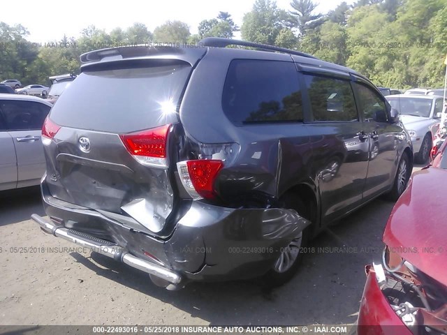 5TDYK3DC3ES450023 - 2014 TOYOTA SIENNA XLE/LIMITED GRAY photo 4