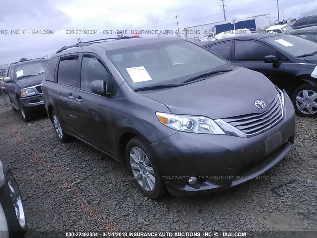 5TDDK3DCXFS122100 - 2015 TOYOTA SIENNA XLE/LIMITED GRAY photo 1