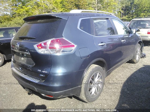 5N1AT2MVXEC823646 - 2014 NISSAN ROGUE S/SL/SV GRAY photo 4