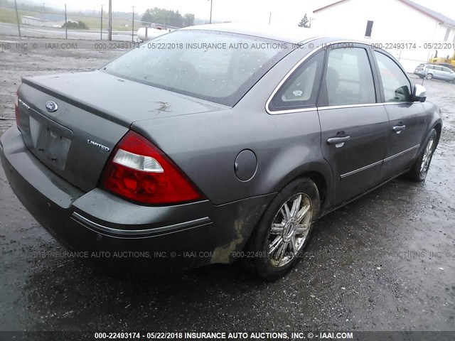 1FAHP25146G104718 - 2006 FORD FIVE HUNDRED LIMITED GRAY photo 4