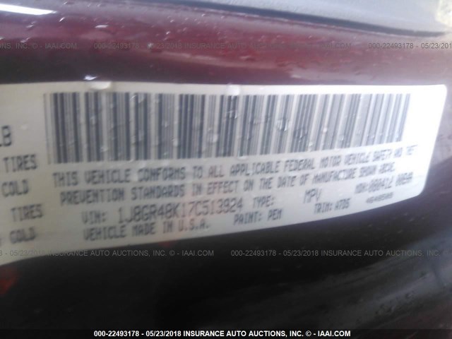 1J8GR48K17C513924 - 2007 JEEP GRAND CHEROKEE LAREDO/COLUMBIA/FREEDOM 红色 照片 9