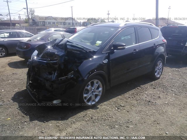 1FMCU9JX0EUB20846 - 2014 FORD ESCAPE TITANIUM BLACK photo 2