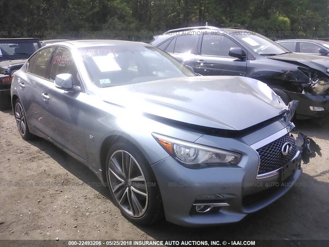 JN1BV7ARXEM680458 - 2014 INFINITI Q50 PREMIUM/SPORT Light Blue photo 1