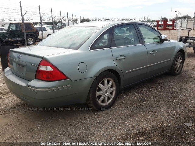 1FAHP25185G111864 - 2005 FORD FIVE HUNDRED LIMITED GREEN photo 4