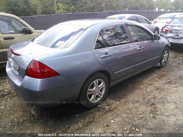 1HGCM56397A086253 - 2007 HONDA ACCORD SE BLUE photo 4