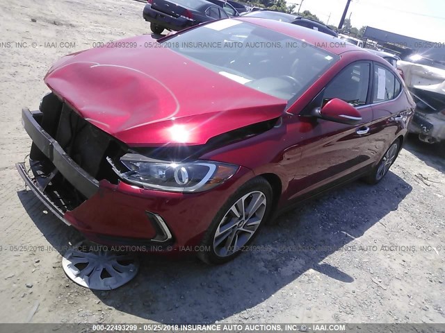 5NPD84LF6HH087659 - 2017 HYUNDAI ELANTRA SE/VALUE/LIMITED RED photo 2