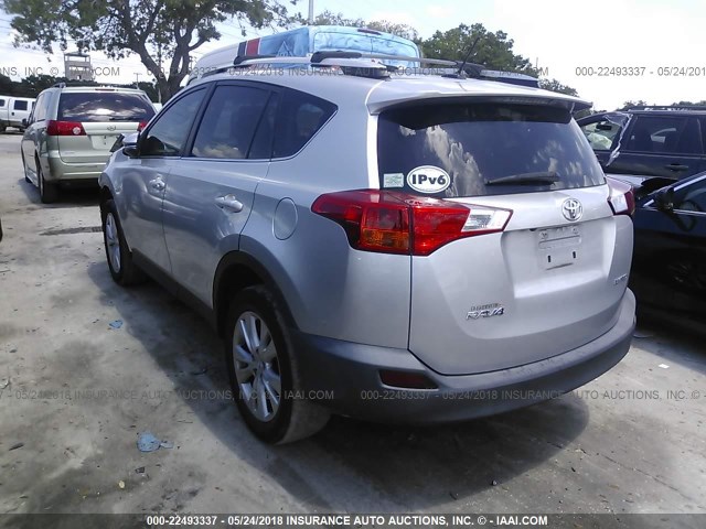 2T3YFREV9DW058328 - 2013 TOYOTA RAV4 LIMITED GRAY photo 3