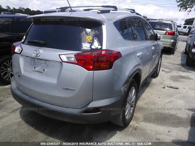 2T3YFREV9DW058328 - 2013 TOYOTA RAV4 LIMITED GRAY photo 4