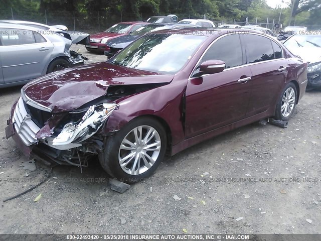 KMHGC4DD8CU167354 - 2012 HYUNDAI GENESIS 3.8L BURGUNDY photo 2