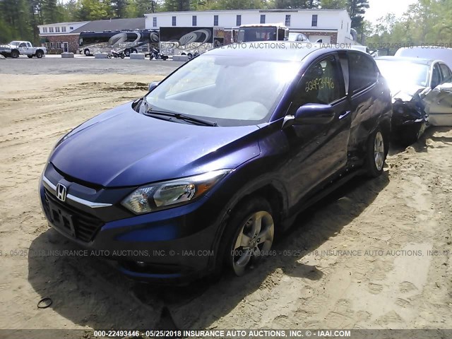 3CZRU6H54GM732017 - 2016 HONDA HR-V EX BLUE photo 2